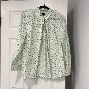 Long sleeved, polka dot blouse
